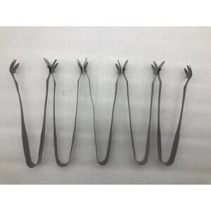American Metalcraft IT700 Tongs,lot Of 5 Silver Made In Taiwan Used